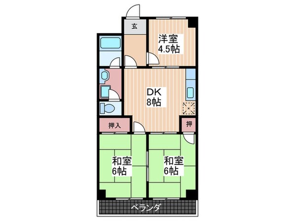 福本マンションの物件間取画像